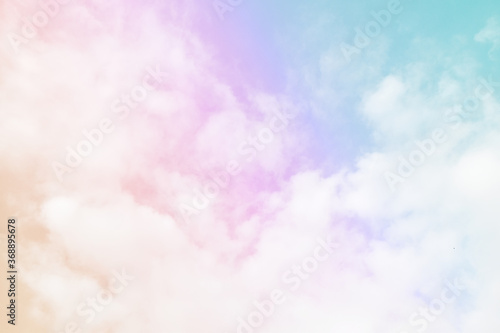 Cloud and sky with a pastel colored background and wallpaper, abstract sky background in sweet color.