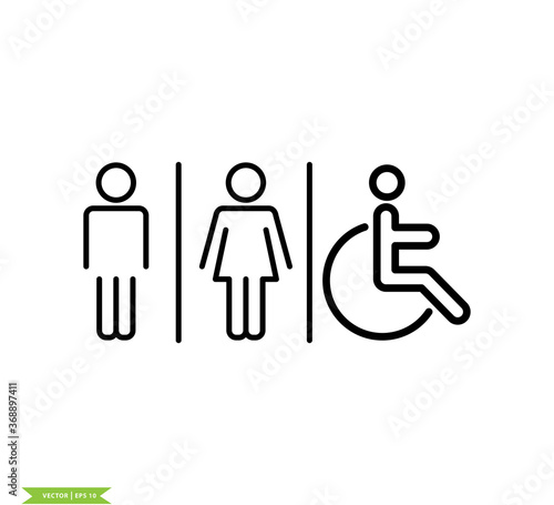 Toilet icon vector logo design template