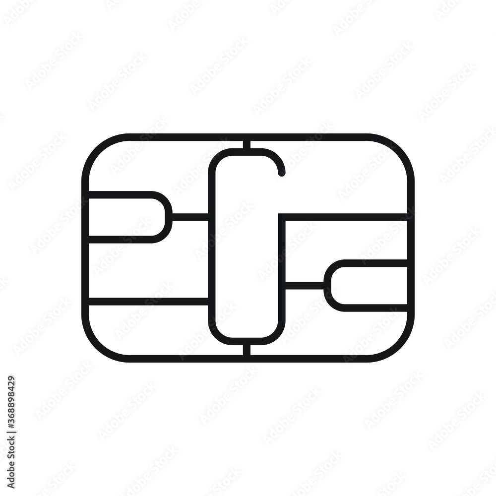 EMV chip icon design isolated on white background EMV chip icon design isolated on white background