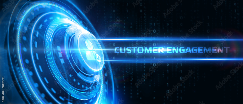 Fototapeta premium Business, Technology, Internet and network concept. Shows the inscription: CUSTOMER ENGAGEMENT.