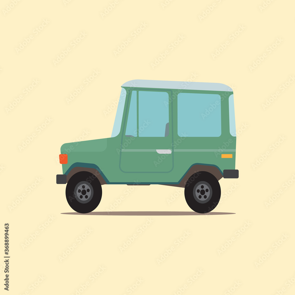 Jeep vector flat icon. car icon eps10 Jeep vector flat icon. car icon eps10