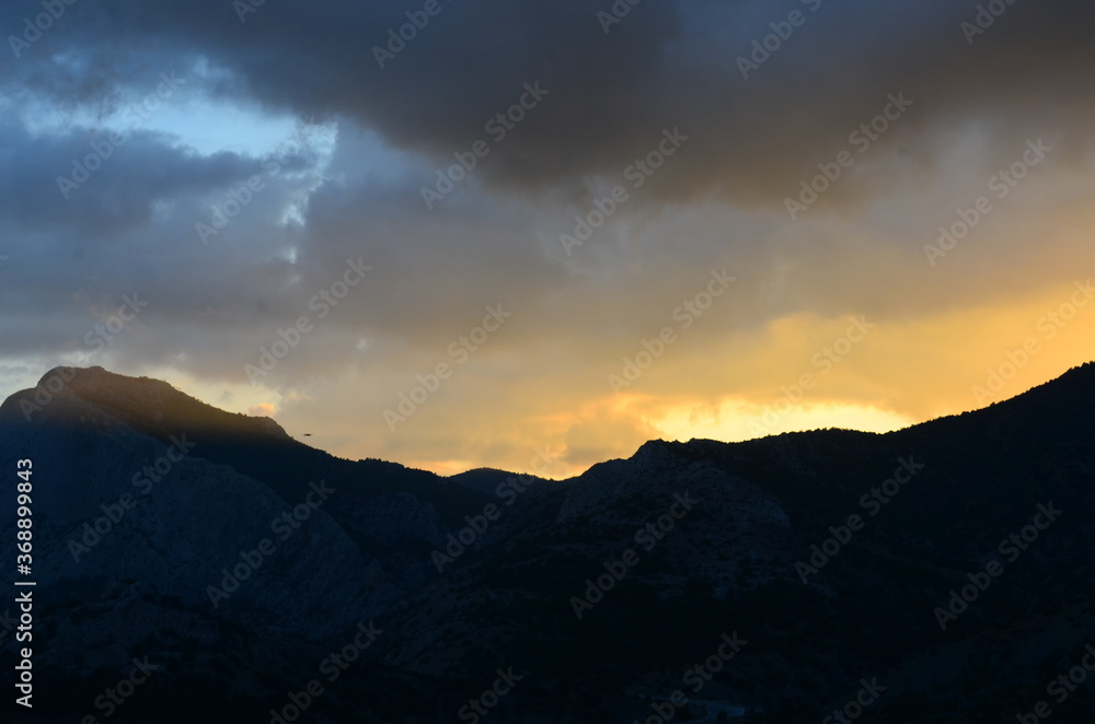 sunset in the mountains sunset in the mountains