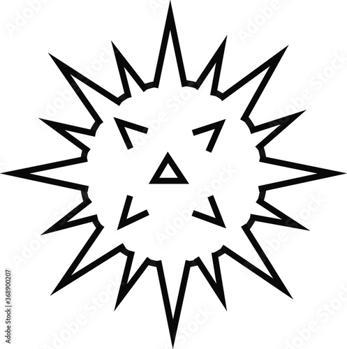 Coronavirus 2019-nCoV. Corona virus icon. Simple line vector. influenza pandemic. virion of Corona-virus. 