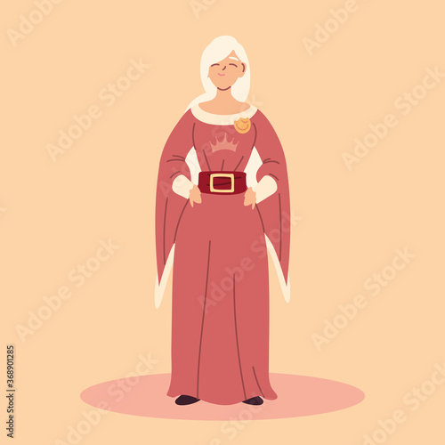 queen, female with medieval wear