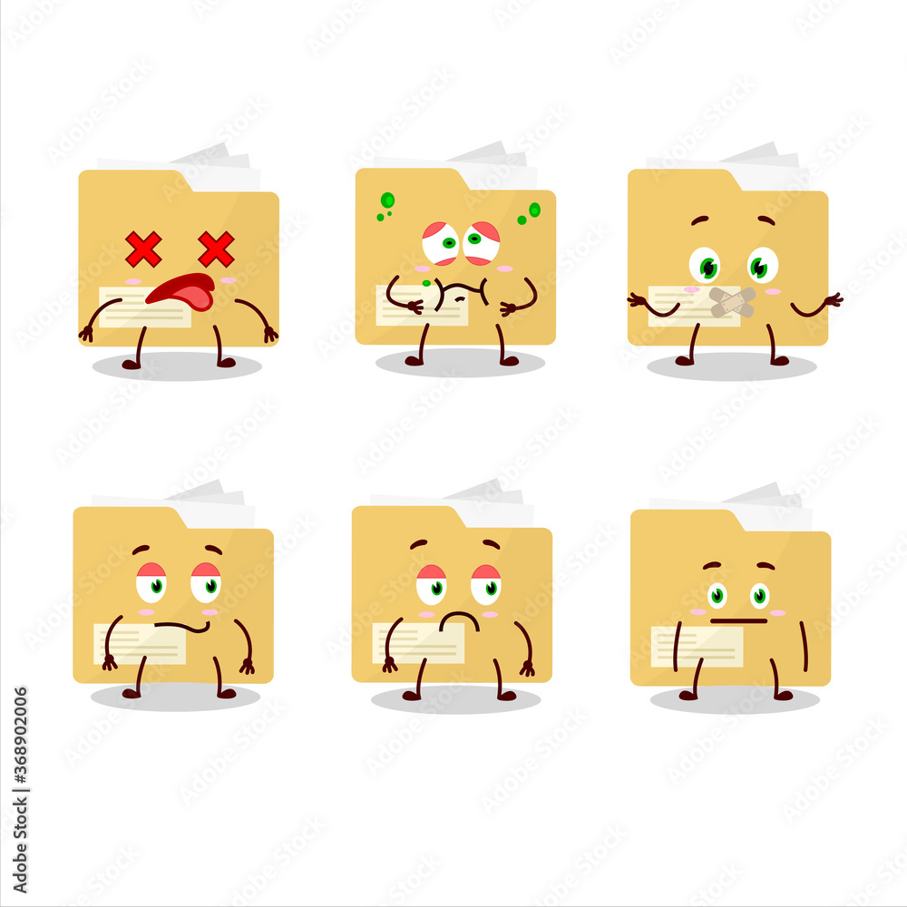 Fototapeta premium File folder cartoon character with nope expression