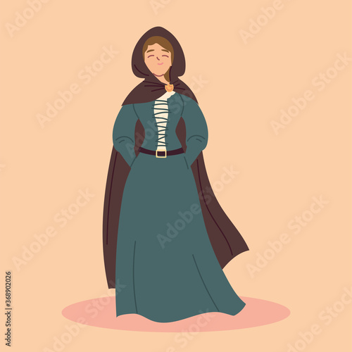 woman medieval peasant character, medieval era