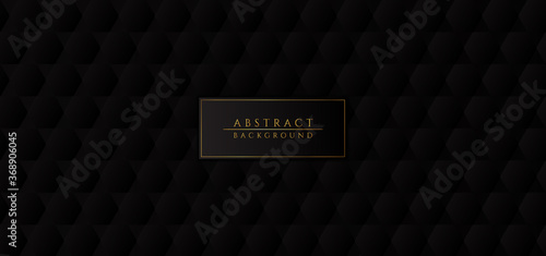 Hexagon pattern wave design black color style abstract background