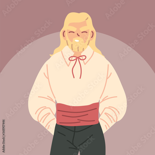 man medieval peasant character, medieval era