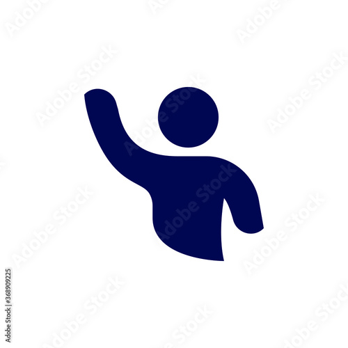Man with Hand held up icon design isolated on white background. Vector illustration