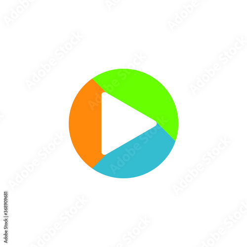 Free Download Abstract colored vector play logotype. Media icon. Triangle logo design. Stock vector illustration - GFXLoad