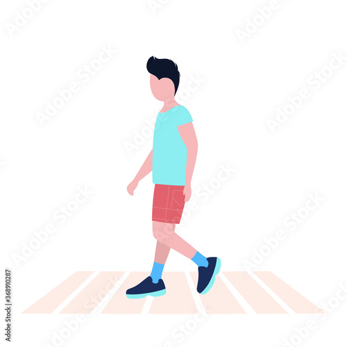 walking young man