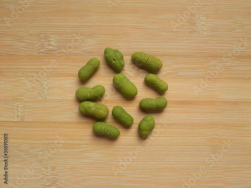 Green color raw whole seed kernels of Java plum fruit photo