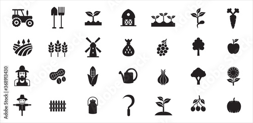 farm agriculture theme simple vector icon logo design set bundle illustration © great19