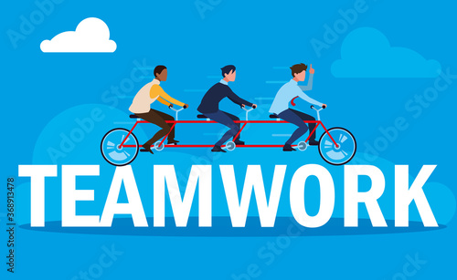 teamwork with business men elegant in tandem
