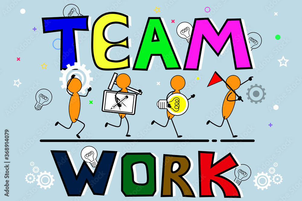 the leader and teamwork concept