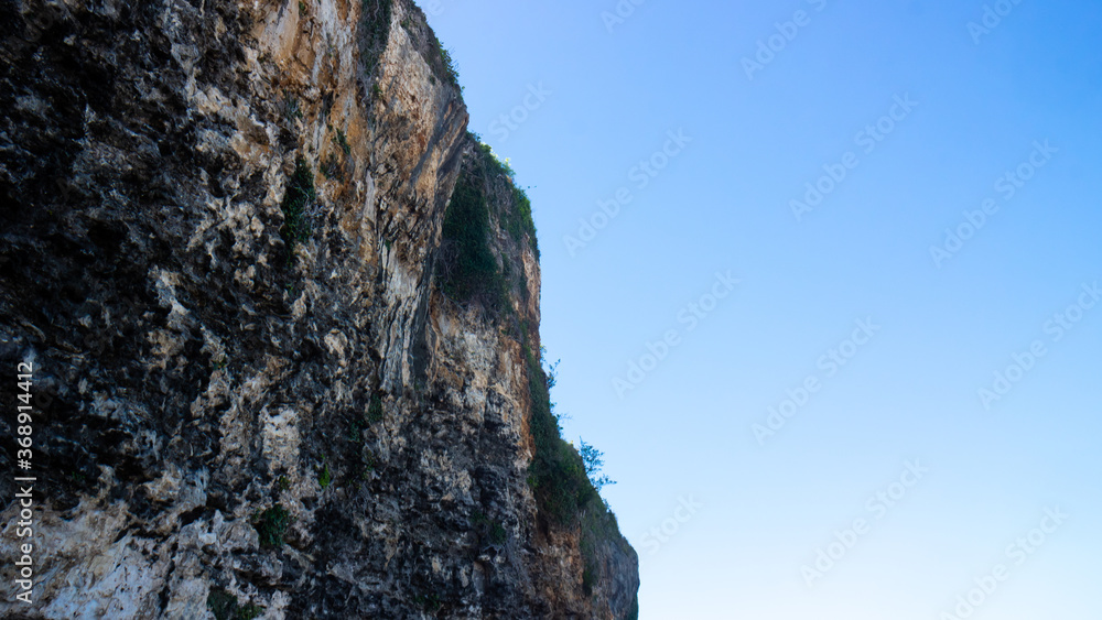 High cliffs with blue sky
