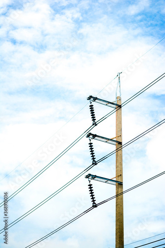 Wallpaper Mural High voltage pole, High voltage power transformer substation Torontodigital.ca