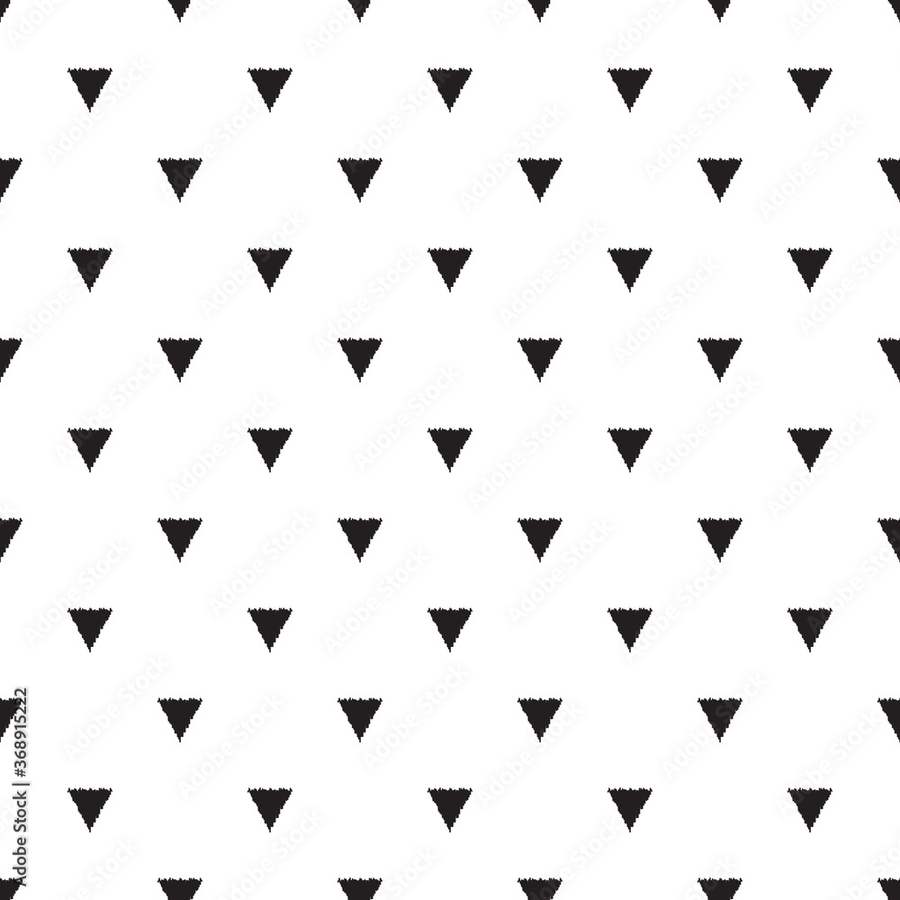 Seamless black and white ikat triangles pattern. Vector artwork. Seamless black and white ikat triangles pattern. Vector artwork.