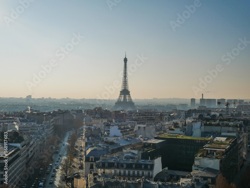 authentic view of eiffel tower in paris