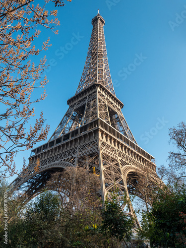 authentic view of eiffel tower in paris