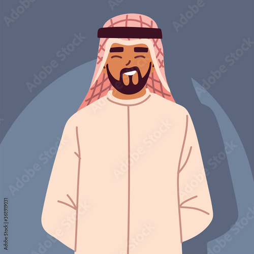 portrait of arab man wearing thobe