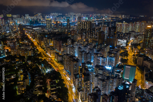 Top view of Hong Kong night