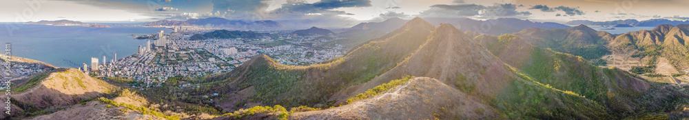 Panoramic daytime view of Nha Trang city, popular tourist destination in Vietnam