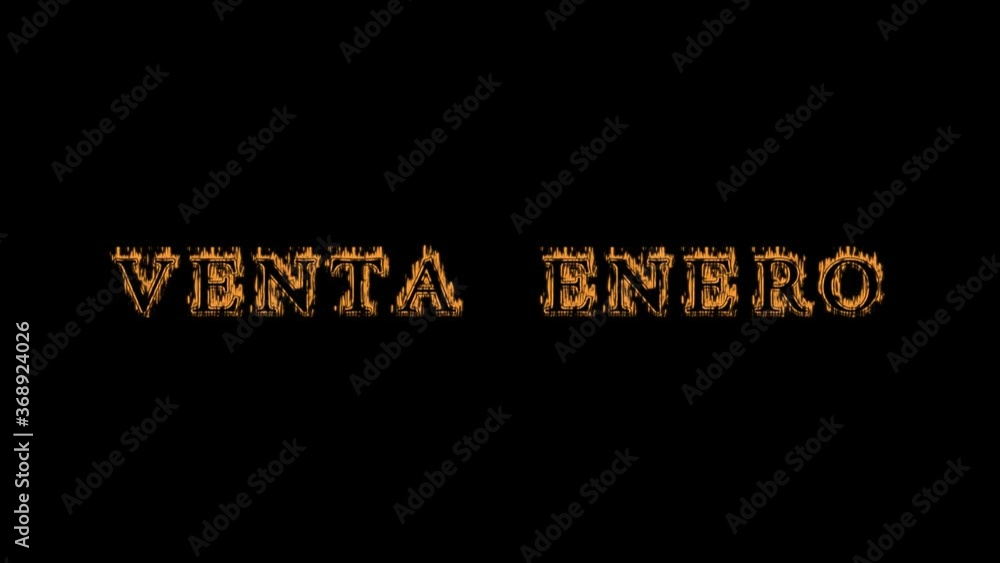 Venta enero fire text effect black background. animated text effect with high visual impact. letter and text effect. translation of the text is January Sale Venta enero fire text effect black background. animated text effect with high visual impact. letter and text effect. translation of the text is January Sale