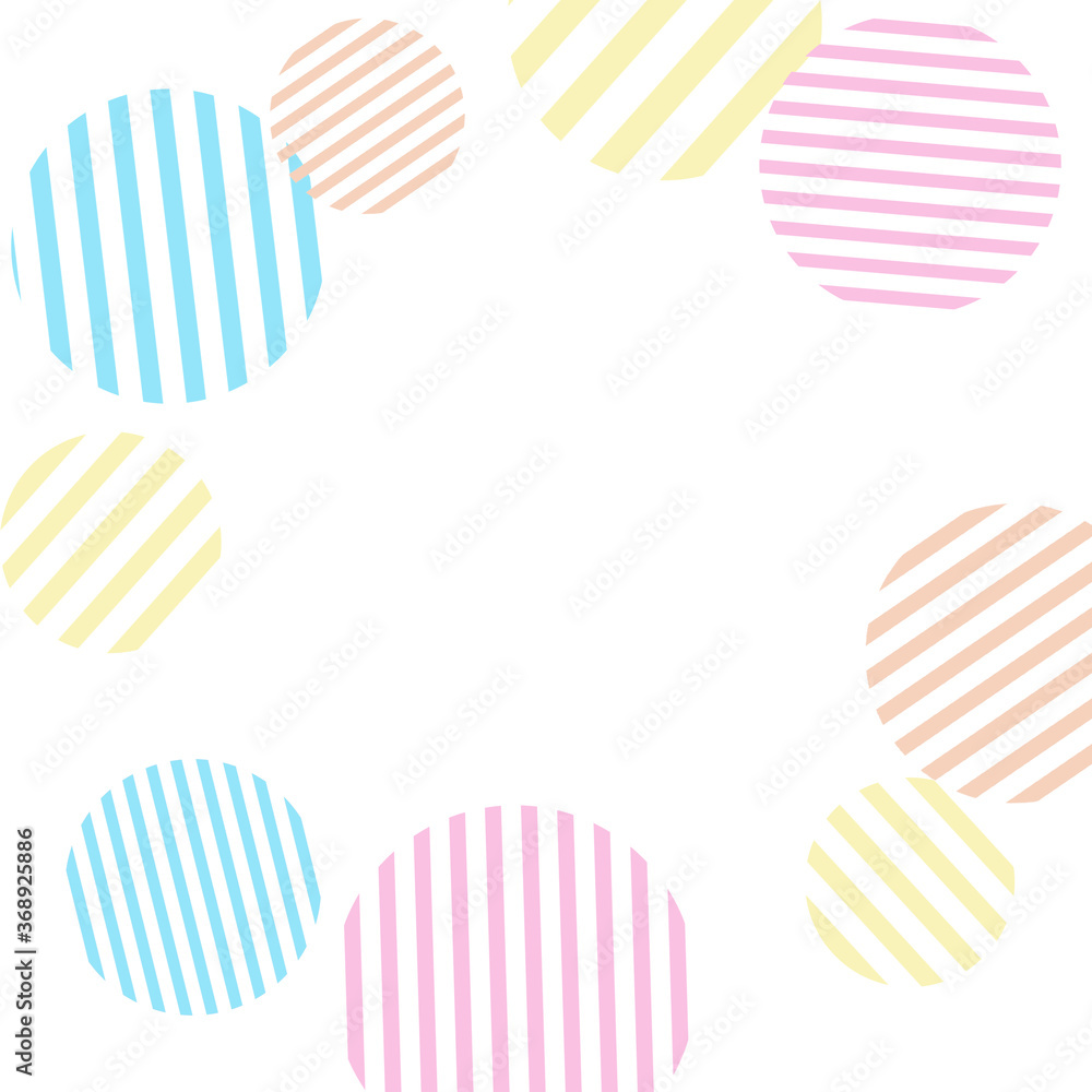 白背景に複数のパステルカー調の縞模様を配したサークルイメージ