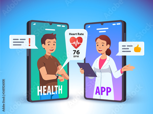 Patient talking to doctor using phone video call