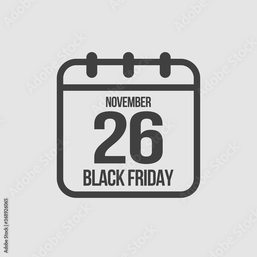 Black friday - vector icon day 26 November, sale
