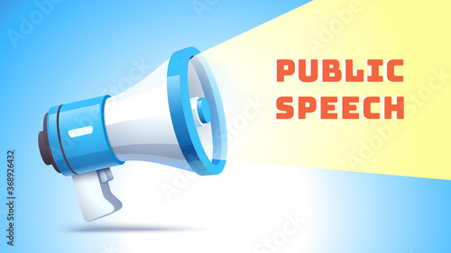 Public speech concept. Emitting sound for activism