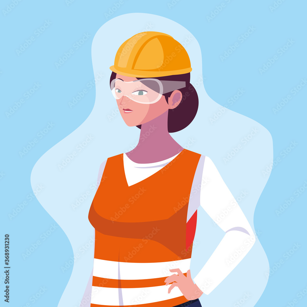 Avatar woman cartoon engineer design Avatar woman cartoon engineer design