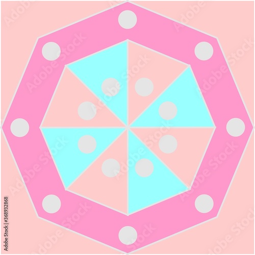 Abstract geomteric pattern on pink background. Vector Illustration.