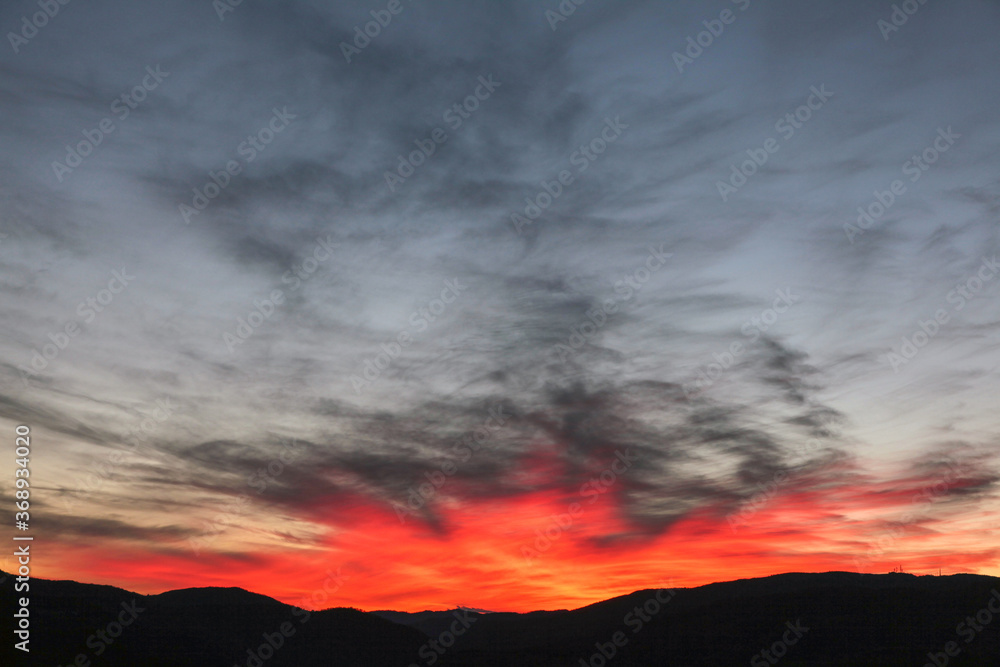 15-01-2016 Citerna - Perugia (Italy).A sunset with fiery colors from the village of Citerna. 15-01-2016 Citerna - Perugia (Italy).A sunset with fiery colors from the village of Citerna.