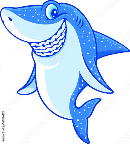 Funny Shark Smiles with the braces on teeth