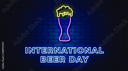 International beer day neon sign