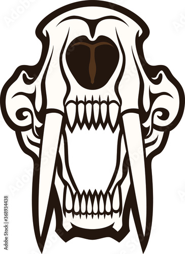 Sabertooth Skull Vector