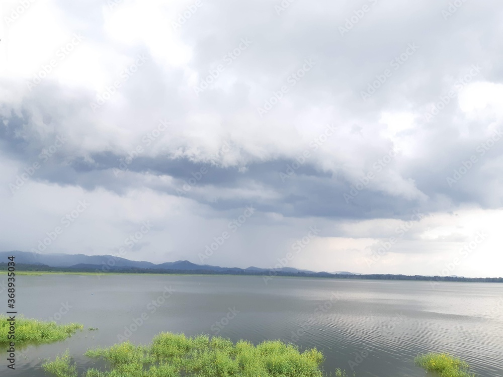Fototapeta premium storm clouds over the estuary