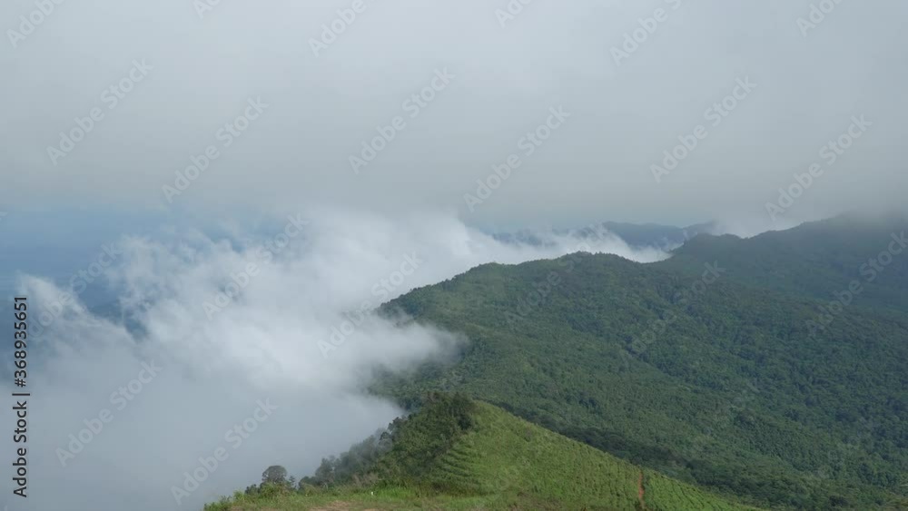 Top view Morning Mist and View Point with Layers of Mountains Top view Morning Mist and View Point with Layers of Mountains