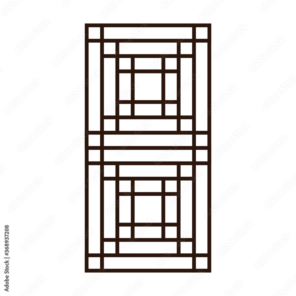 The traditional Window,door,wall,and fence on white background. Vector illustration The traditional Window,door,wall,and fence on white background. Vector illustration