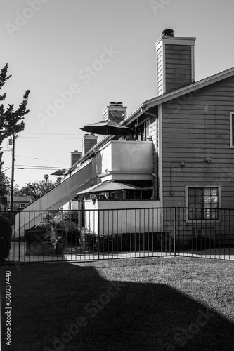 black and white house