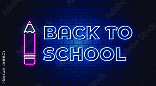 back to school neon text  neon sign