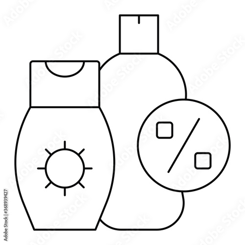 Sunscreen icon, Summer sale related vector