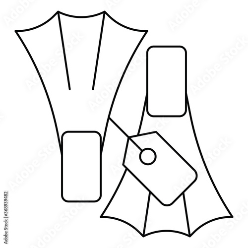 Swim fins icon, Summer sale related vector