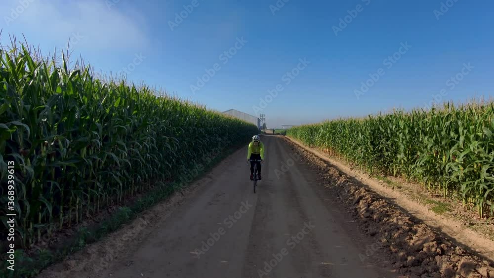 Early morning training with a female cyclist. Early morning training with a female cyclist.