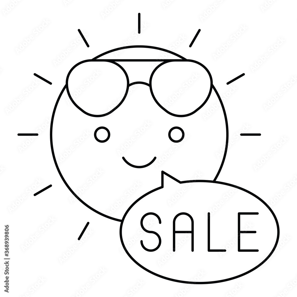 Sun wearing sunglasses icon, Summer sale related vector Sun wearing sunglasses icon, Summer sale related vector