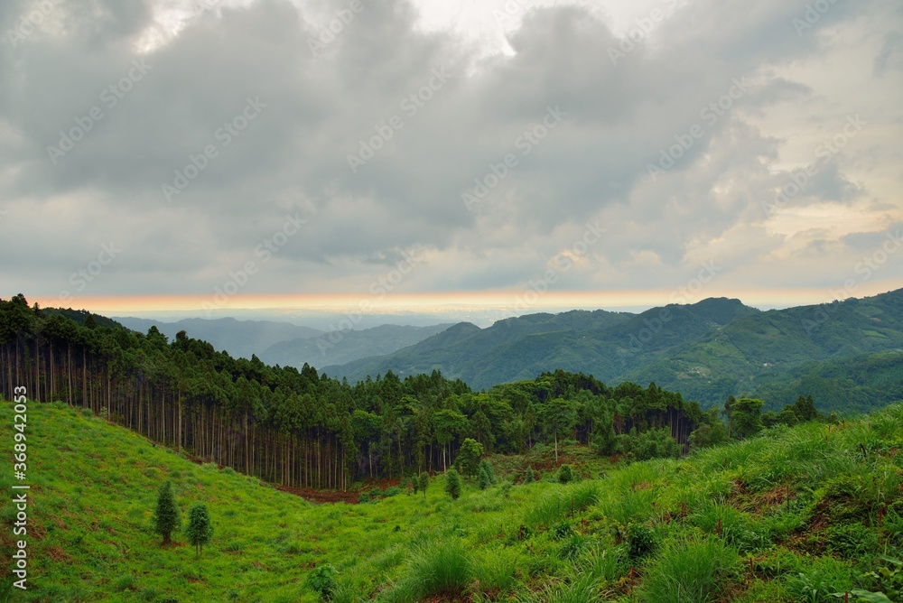Naklejka premium Mountain landscape-Mountain View Resort in the Hsinchu,Taiwan.