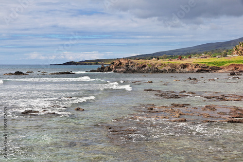 Rapa Nui. The view on Pacific ocean on Easter Island, Chile photo