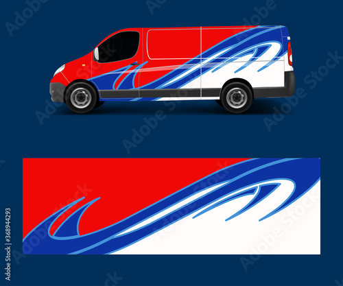 truck and cargo van wrap vector, Car decal wrap design. Graphic abstract stripe designs for vehicle, race, offroad, adventure and livery car